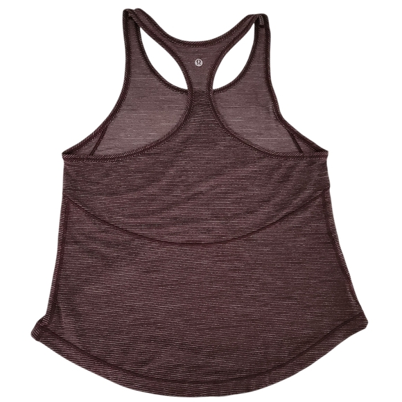 LULULEMON Heathered Dark Adobe Long Distance Racerback Tank size 8/10 - Picture 4 of 8